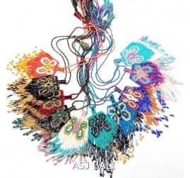 alot color mix pendant butterfly design miyuki beads string bali